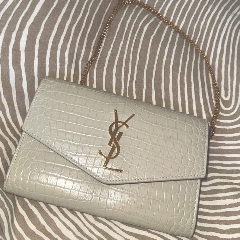 AUTHENTIC YSL CREAM ENVELOPE ON A CHAIN